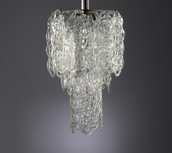 Mazzega. Spaghetti pendant made of frosted Murano glass from the 70s