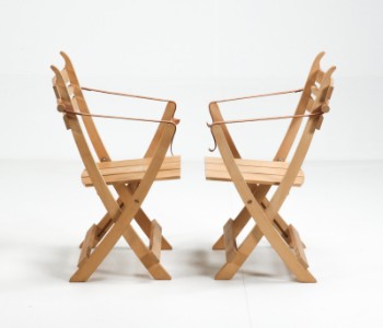 H.J. Wegner. Pair of rare folding chairs, model PP90 (2)