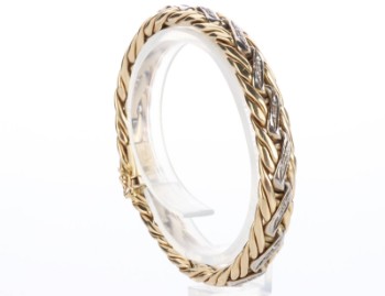 Two-tone gold bracelet with diamonds