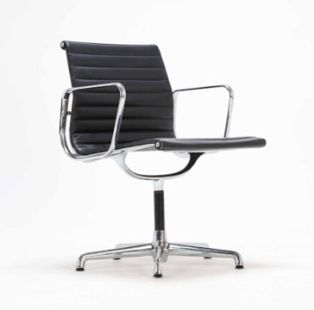 Charles Eames. Armchair, model EA-108 in black leather